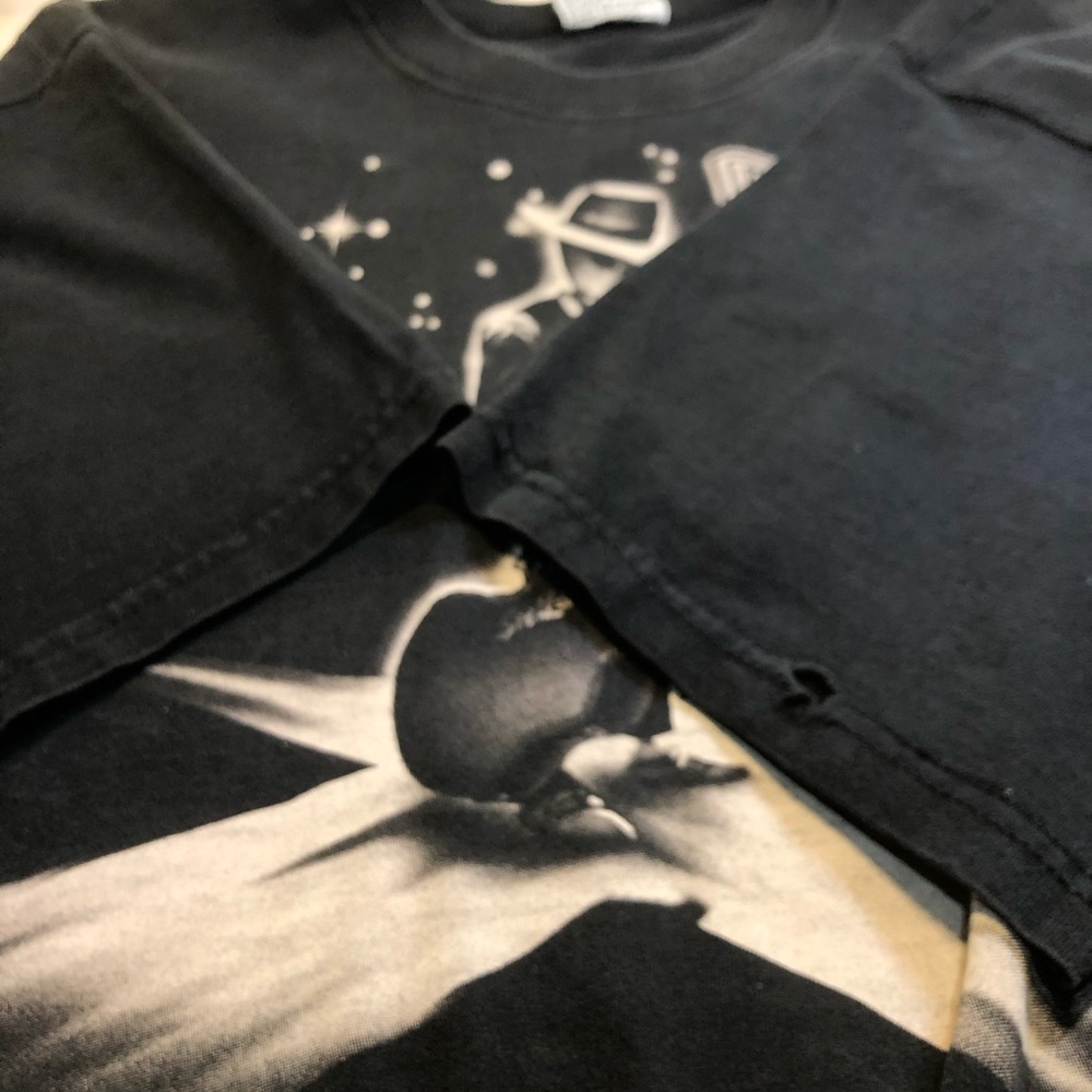 Vintage 1997 Liquid Blue Alien Guitar T-shirt  XL 2 Sided USA Tee 3 Finger Joe - Picture 12 of 12